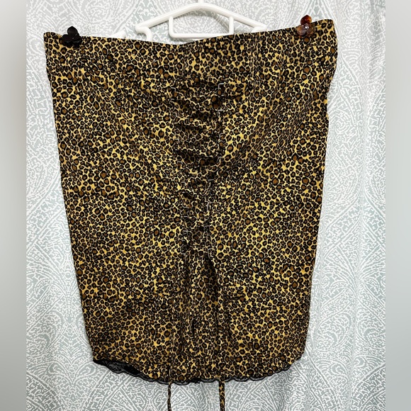 VGUC Tripp NYC Vintage Leopard Corset Lace Pencil Skirt Sz 16 - Picture 3 of 6